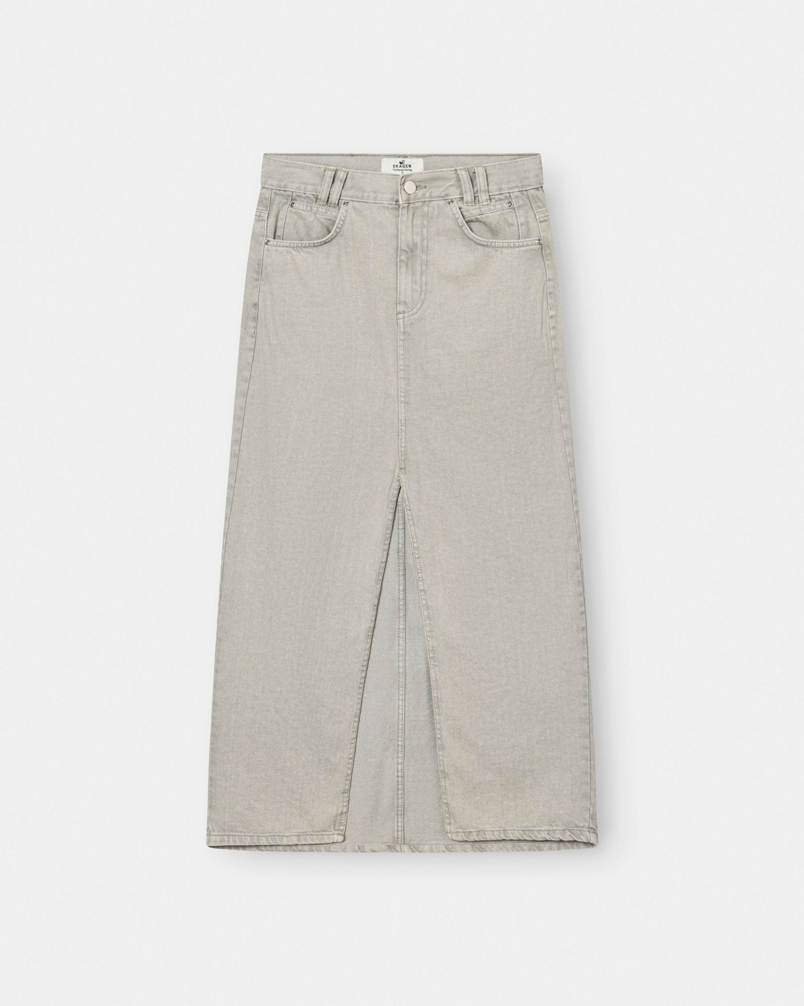 Front Slit Skirt Light Grey | Skagen - clothing.dk